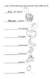 English Worksheet: It is / They are