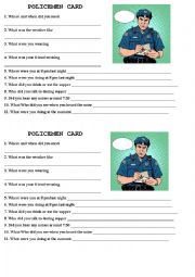 English Worksheet: ALIBI game- POLICEMEN vs SUSPECTS