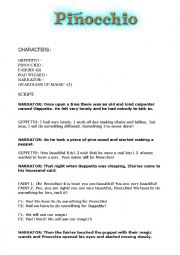 English Worksheet: Pinocchio (Playscript)