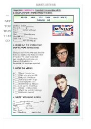 English Worksheet: James Arthur - Say you wont let go