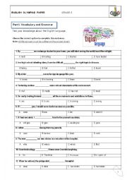 English Worksheet: English Olympiad paper