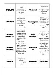 English Worksheet: Phrasal verb dominoes: Work...