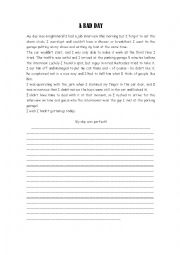 English Worksheet: A bad day