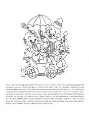 English Worksheet: clown colouring