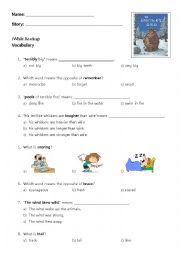 English Worksheet: The Gruffalos Child