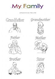 English Worksheet: my family members