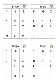 English Worksheet: Bingo Alphabet