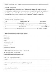 English Worksheet: THIRD CONDITIONAL 