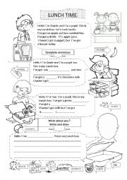 English Worksheet: Lunch time