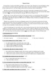 English Worksheet: test comprehension