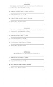 English Worksheet: order the sentences about routines