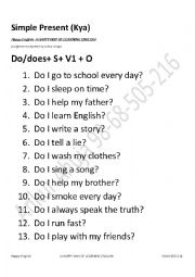 Simple Present Tense - Interrogative Sentences with do and does