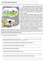 English Worksheet: reading comprehension