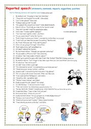 English Worksheet: Reported speech worksheet