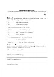 English Worksheet: Present Simple, Past Simple, Present Continuous and Irregular Verbs
