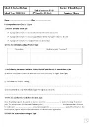 English Worksheet: Bac Mock exam