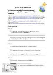 English Worksheet: Climate Change Listening Comprehension