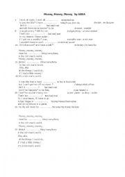 English Worksheet: Money, from ABBA