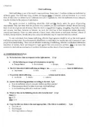 English Worksheet: 3AS exam paper -Child trafficking
