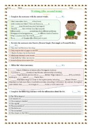 English Worksheet: Term test in writing