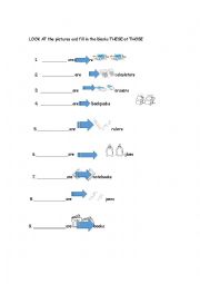 English Worksheet: these and those activity