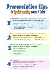 English Worksheet: Pronunciation tips for Spanish-speaking students