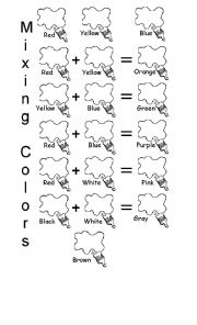 English Worksheet: Mixing Colors