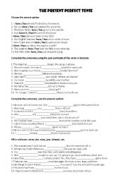 English Worksheet: PRESENT PERFECT TENSE