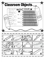 English Worksheet: SCHOOL OBJECTS