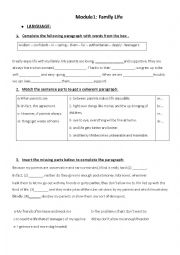 English Worksheet: Review module 1&2 9th form
