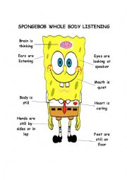 English Worksheet: Spongebob whole body listening