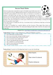 English Worksheet: Soccer Basic Rules