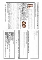 English Worksheet: reading and writing a biography