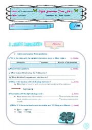 English Worksheet: mid-semester test for 4th form