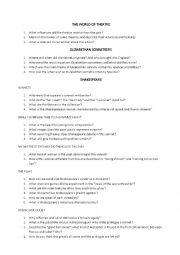 English Worksheet: Test of English Literature - Elizabethan Age