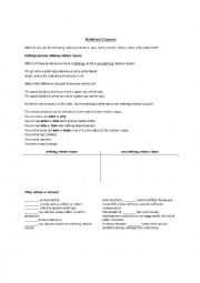 English Worksheet: Relative Clauses