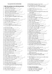 English Worksheet: tag question exercises