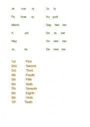 Months, ordinal and cardinal numbers