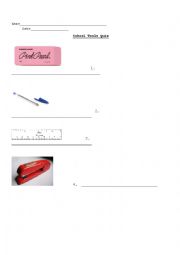 English Worksheet: Basic School Tools 