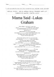 English Worksheet: Mama said. Lukas Graham. 