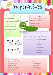 English Worksheet: imperative