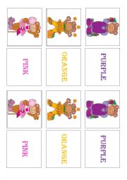 English Worksheet: COLORS - MEMORY GAME