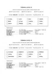 English Worksheet: Vocabulary activity #6