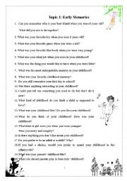 English Worksheet: early memories