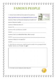 English Worksheet: Famous People