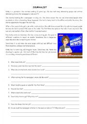 English Worksheet: Kathy the journalist