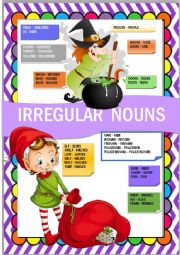 English Worksheet: irregular plural nouns