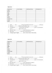 English Worksheet: Irregular verbs into context