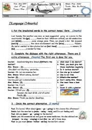 English Worksheet: Mid Semester 2 Test N2