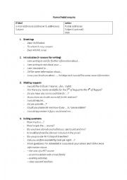 English Worksheet: Formal e-mail hotel enquiry